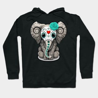 Sugar Skull Elephant Day Of The Dead Halloween Hoodie